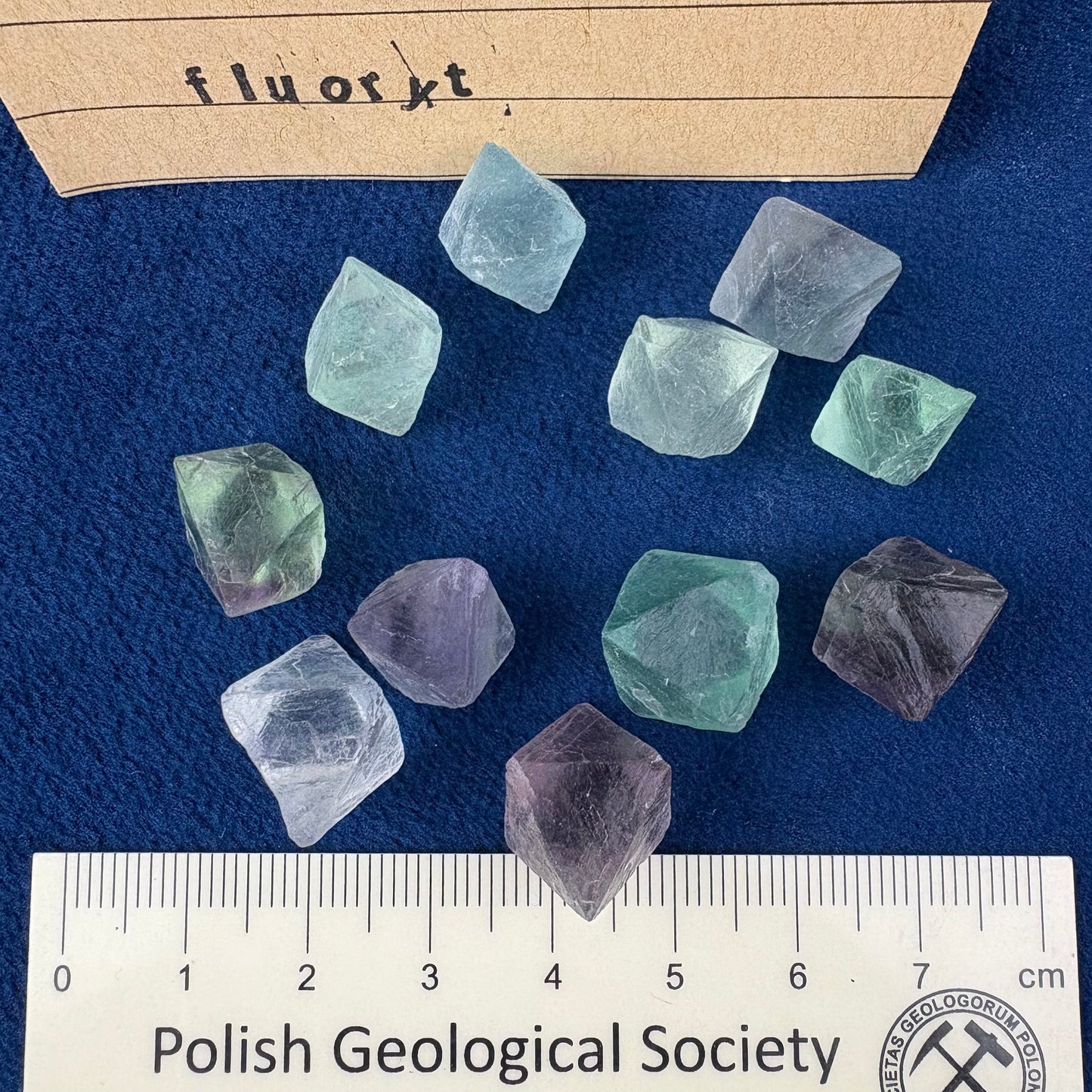 Fluoryt kryształ (oktaedr)